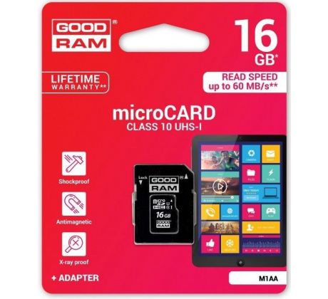 Paměťová karta Good Ram Micro SDHC 16 GB + Adapter