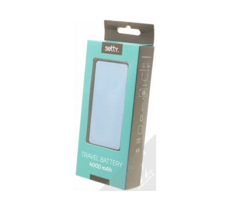 Externí baterie Powerbank SETTY 4000 mAh, bílá