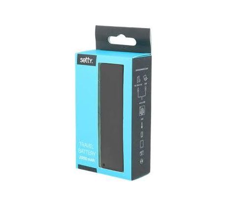 Externí baterie Powerbank SETTY 2000 mAh, černá