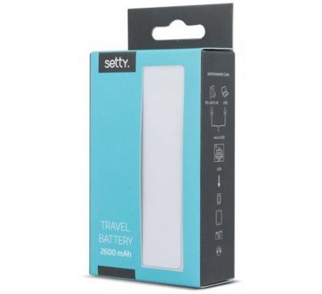 Externí baterie Powerbank SETTY 2600 mAh, bílá