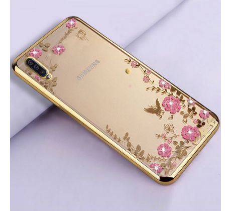 Gelové pouzdro Samsung Galaxy A70 CRYSTAL zlaté