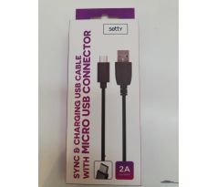 Datový kabel SETTY micro USB ; 1m ; černý