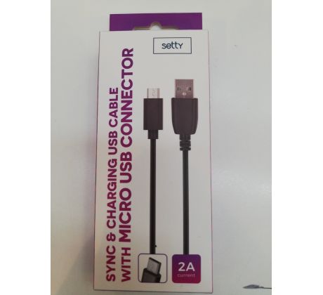 Datový kabel SETTY micro USB ; 1m ; černý