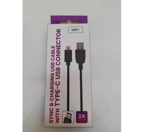 Datový kabel SETTY USB - C ; 1m ; černý