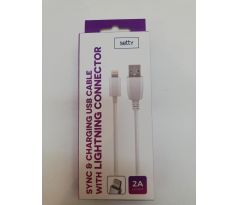 Datový kabel SETTY Apple iPhone - lightning ; 1m ; bílý