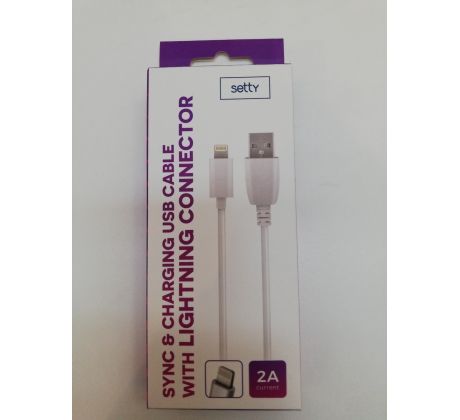 Datový kabel SETTY Apple iPhone - lightning ; 1m ; bílý