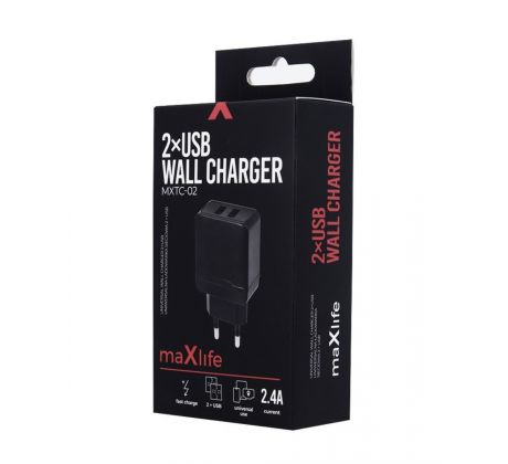 Síťová nabíječka Maxlife 2x USB 2,4A