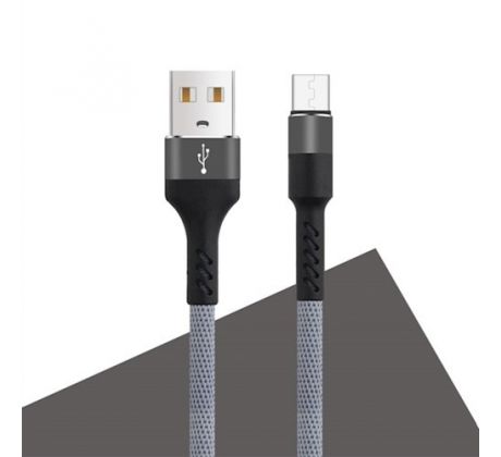 Datový kabel Maxlife micro USB ; 1m, 2A, šedý