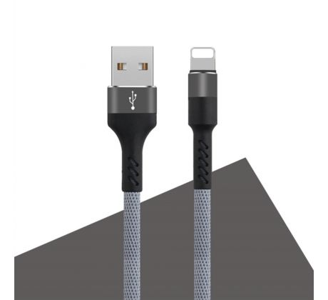 Datový kabel Maxlife Apple iPhone - lightning 1m, 2A, šedý