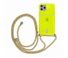 Pouzdro Apple Iphone 12/12 Pro 6,1 žluté neon s zavěšení na krk