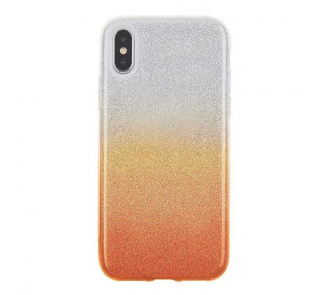 Pouzdro Apple Iphone 12 Mini 5,4" glitter střibrno-oranžový