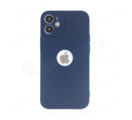 Pouzdro Apple Iphone 12 Pro Max 6,7" gelové tmavě modré s otvorem na jablko a ochranou na fotoaparátu